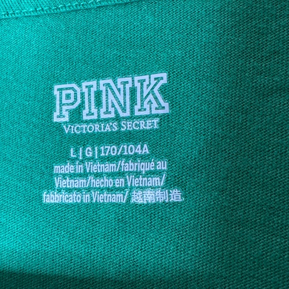 NWOT PINK VS Green Long Sleeve Crop Top - Picture 4 of 6